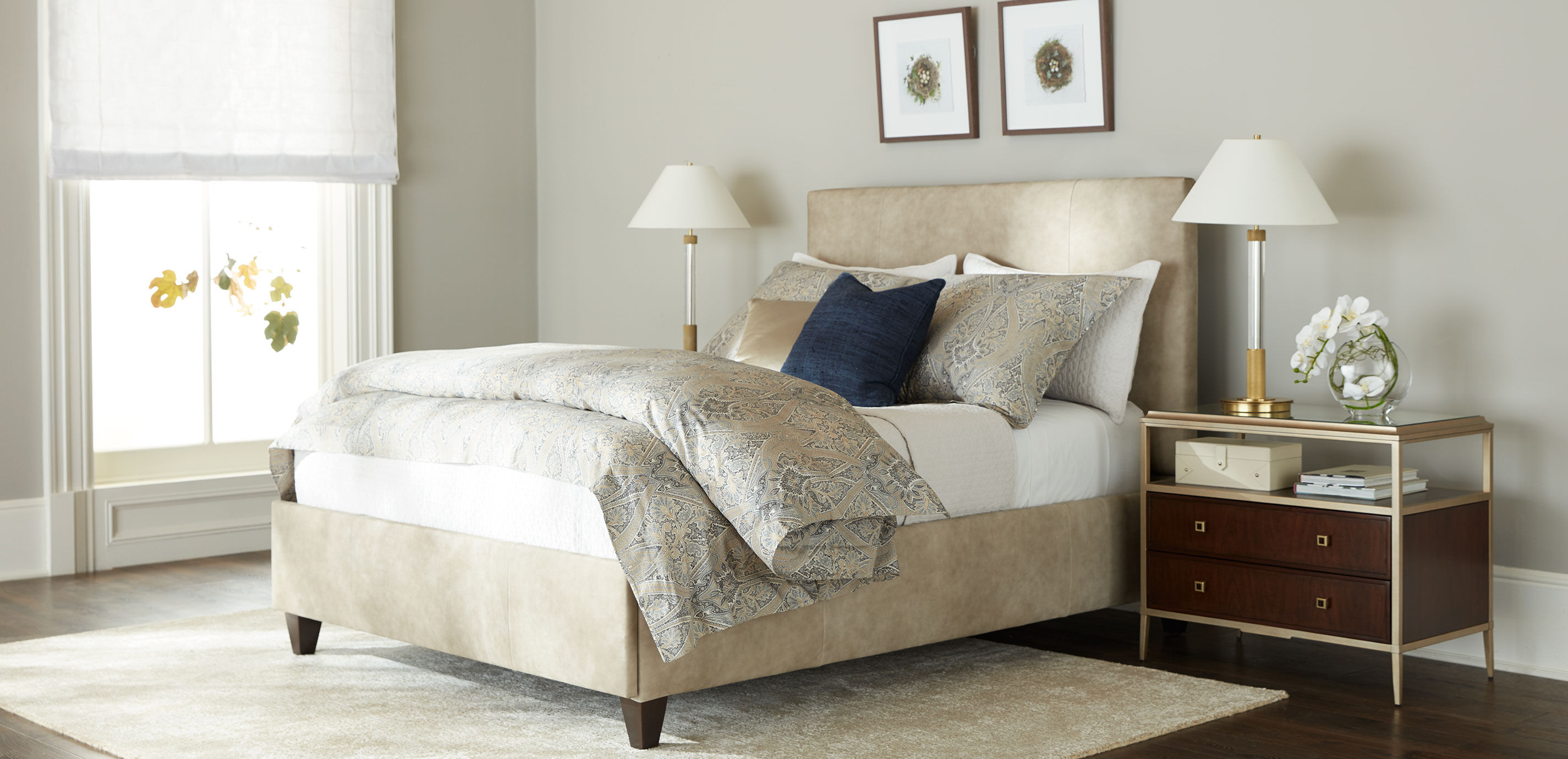 Elsen Custom Leather Storage Bed Ethan Allen