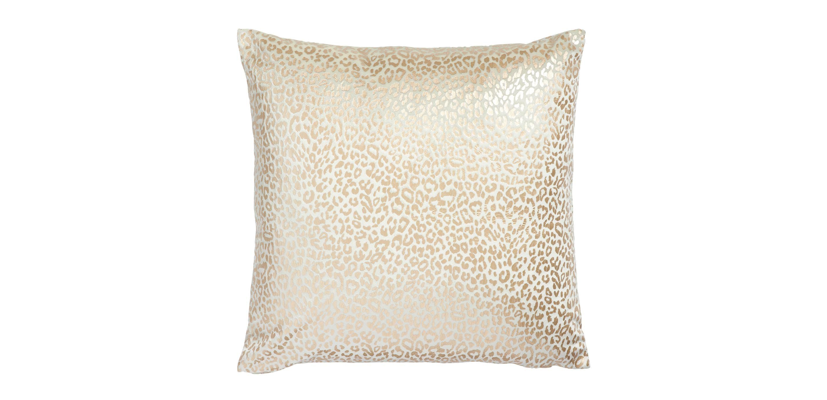 Gold Foil Leopard Velvet Pillow