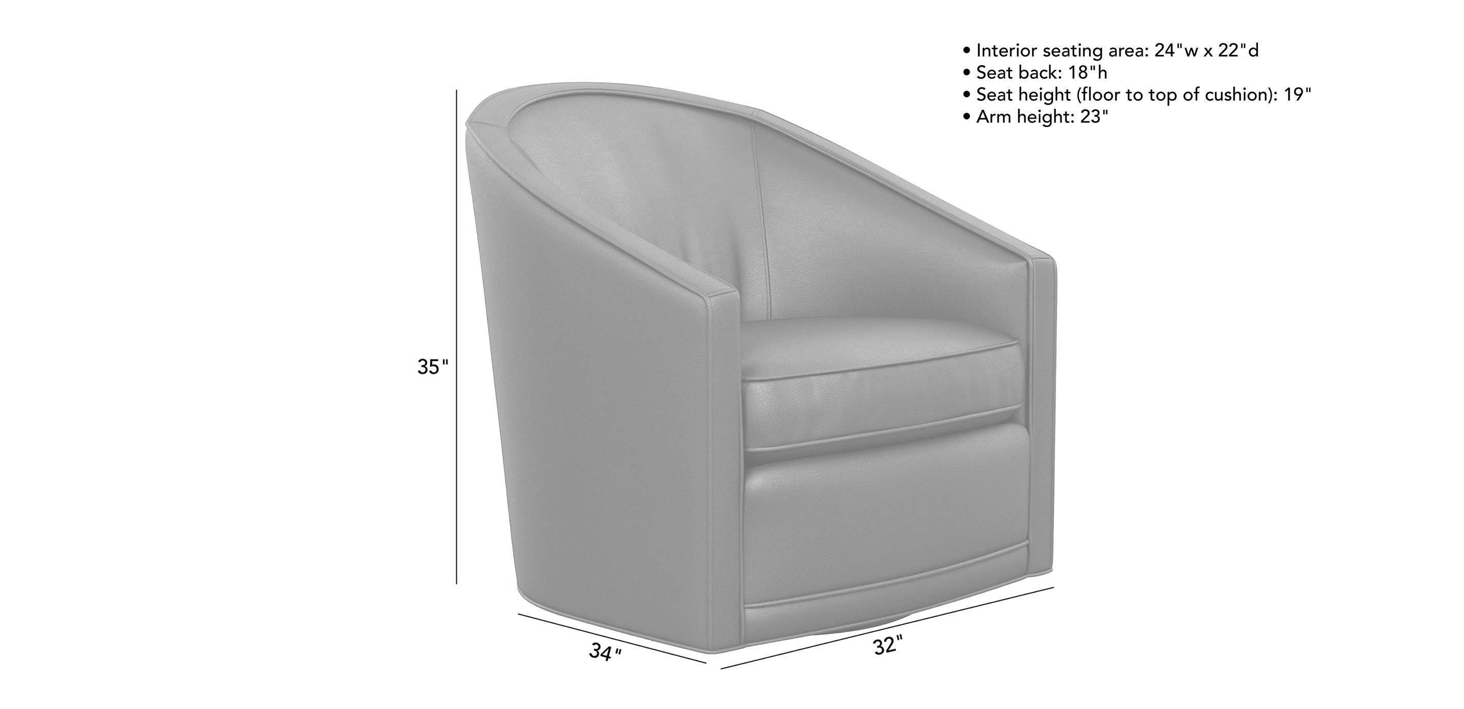 Baylee Leather Swivel Chair Quick Ship