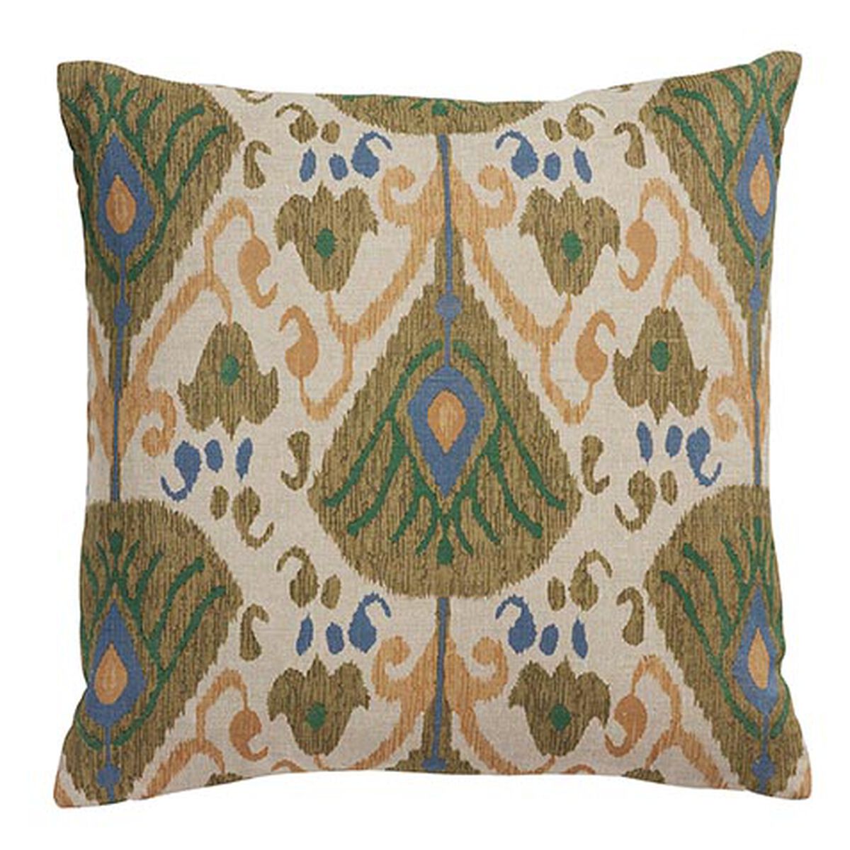 Green Ikat Printed Pillow