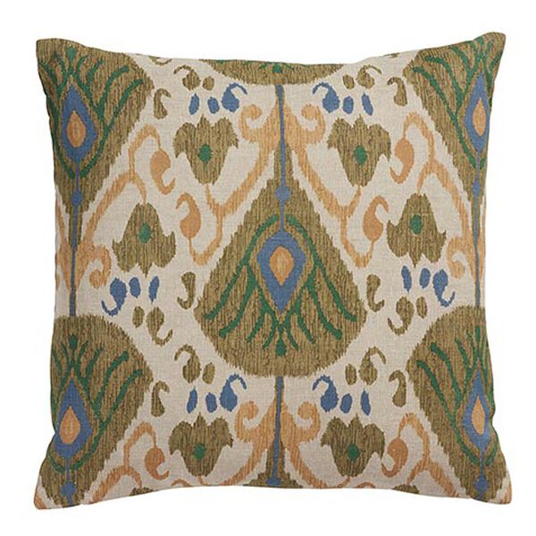 Green Ikat Printed Pillow