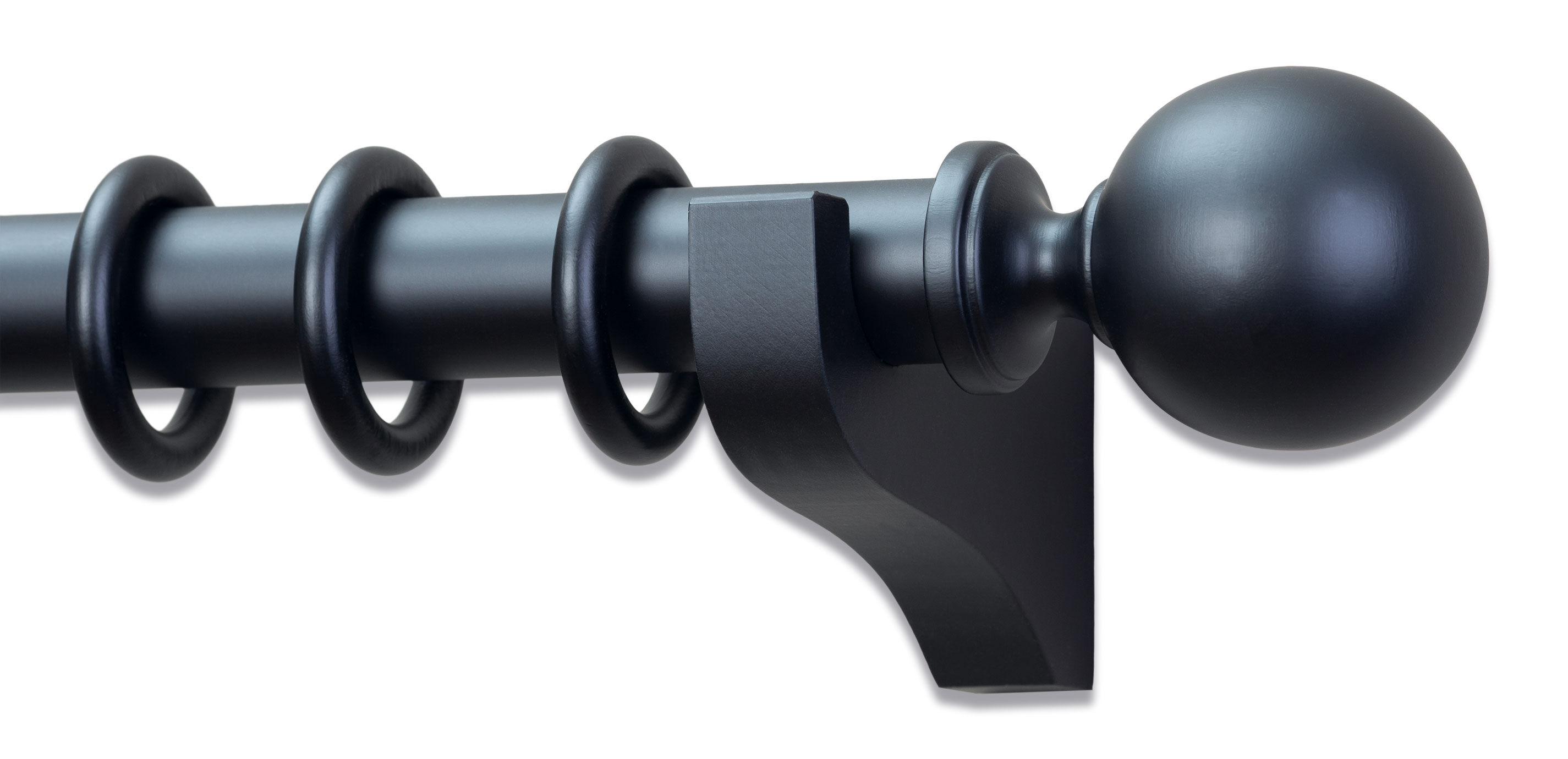 Painted Wood Drapery Hardware Set with Ball Finial