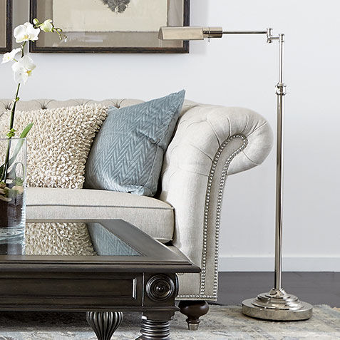 Nickel Pharmacy Floor Lamp Product Tile Hover Image 092574