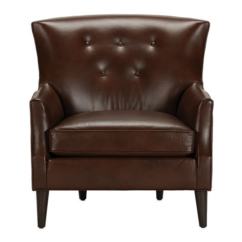 Juilliard Barrel-Back Leather Wing Chair image