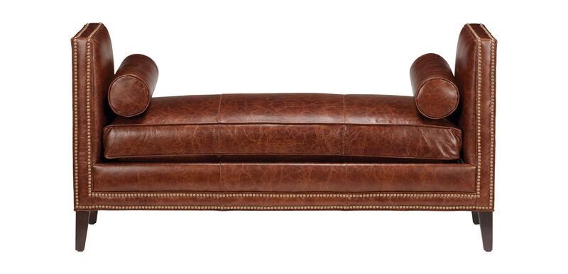Haley Leather Bench Seat Modern, Leather Bench Sofa