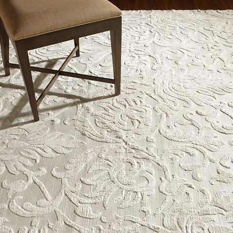 Jacquard Damask Rug, Ivory Product Tile Hover Image 041249