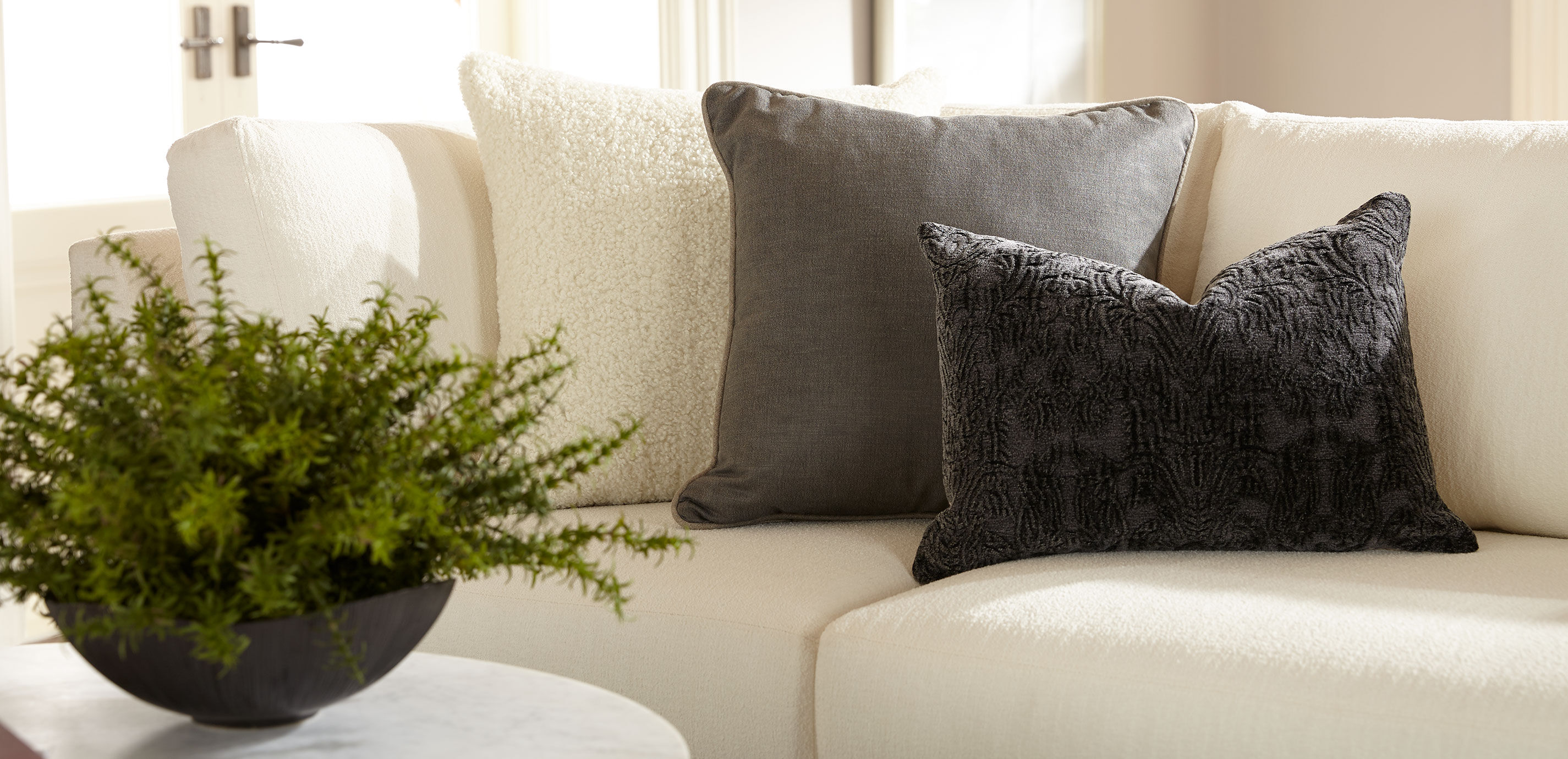 Travale Two Tone Pillow Gray Gray Taupe Pillow Ethan Allen