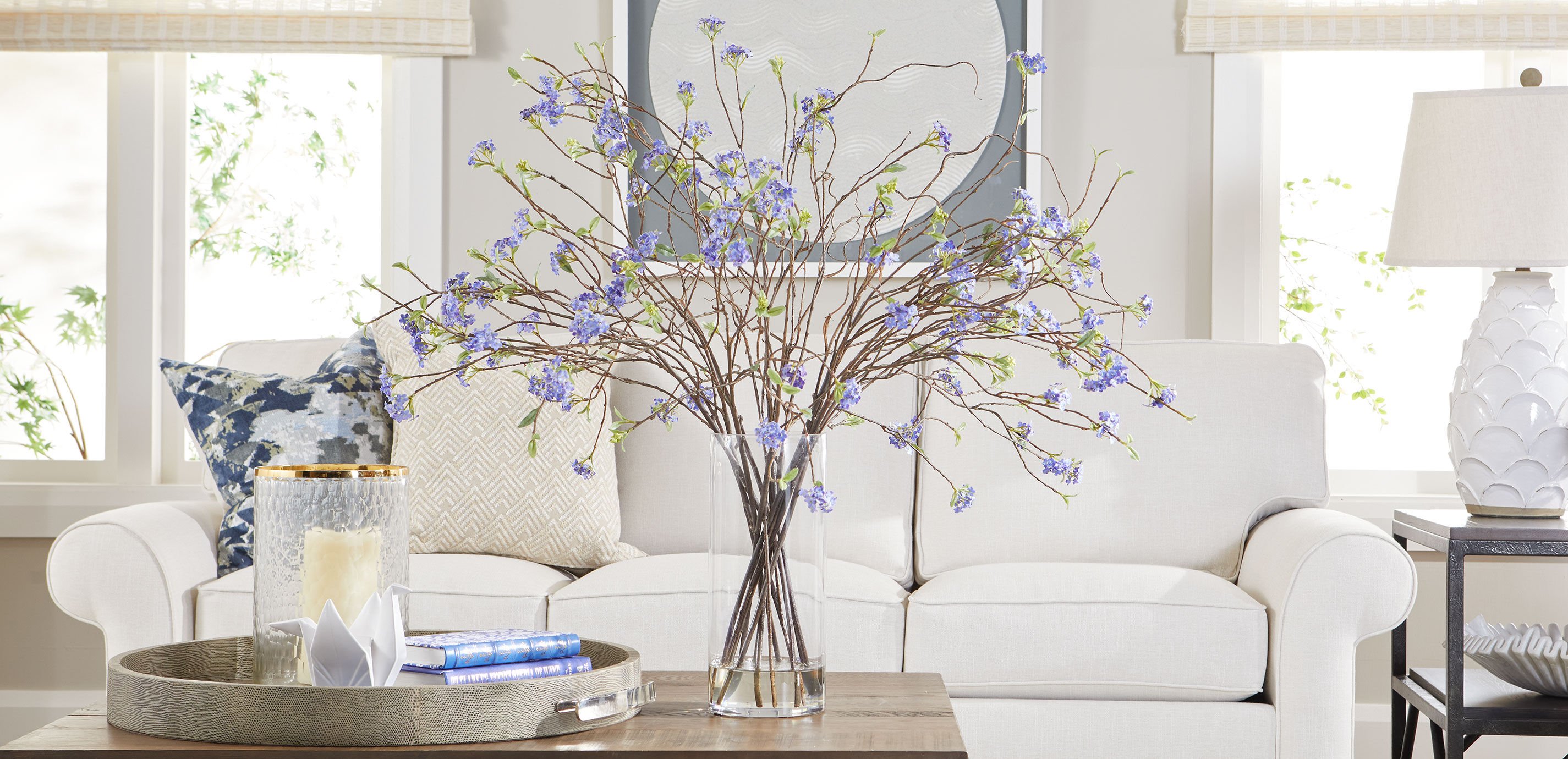 Spirea Branch Arrangement in Tall Vase_5