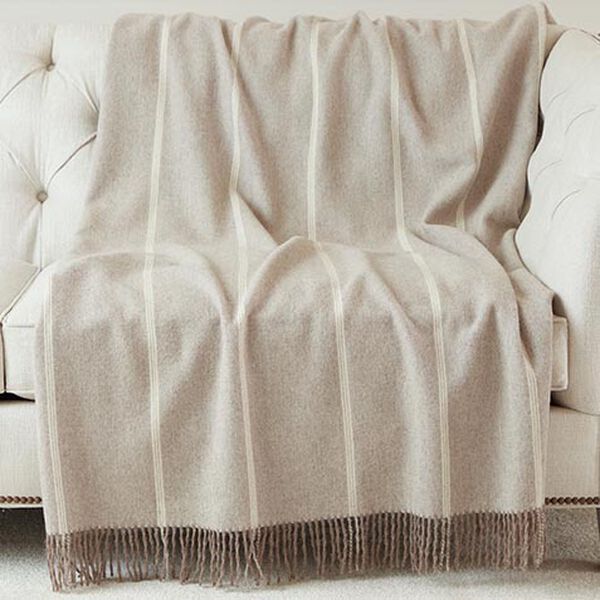 Herringbone Stripe Alpaca Throw
