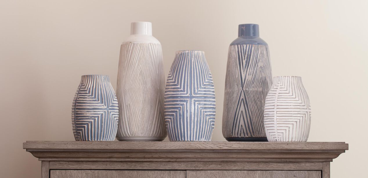 Aztec White Vase| Decorative Accents | Ethan Allen