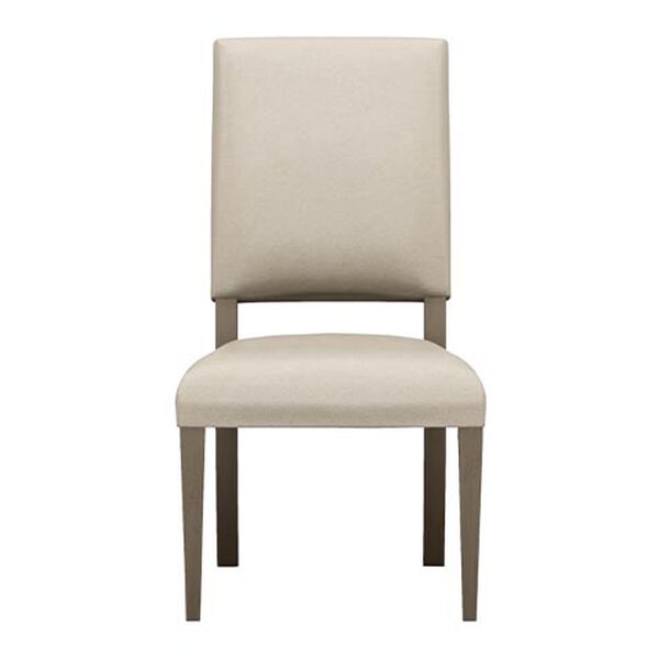 Hadley Leather Dining Side Chair: Square Back, Tapered Leg