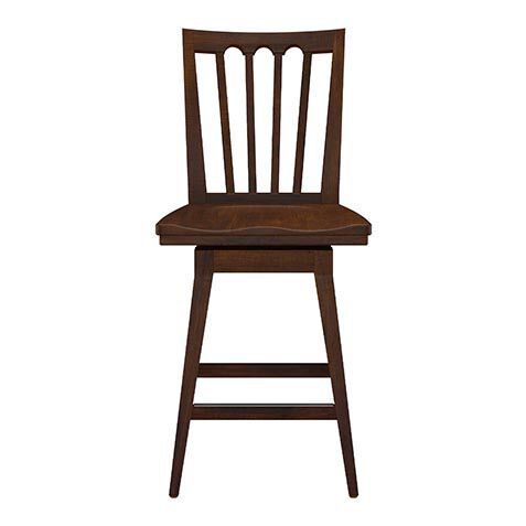 Benham Swivel Counter Stool, Wood Seat image