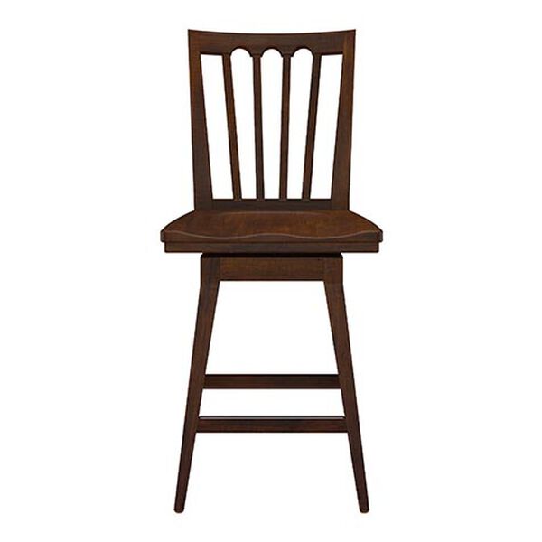 Benham Swivel Counter Stool, Wood Seat