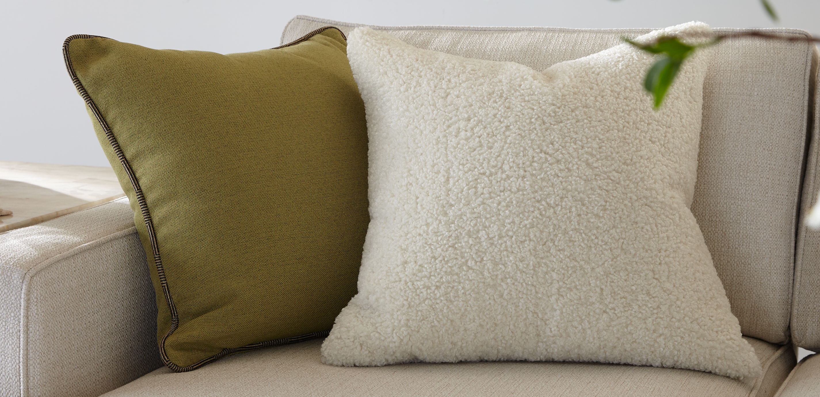 Green Pillow with Herringbone Trim_3