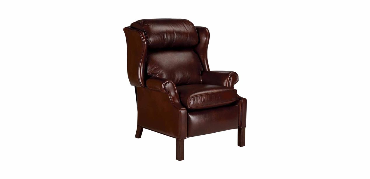 Townsend Leather Recliner, Old English/Chocolate CUSTOM QUICK SHIP