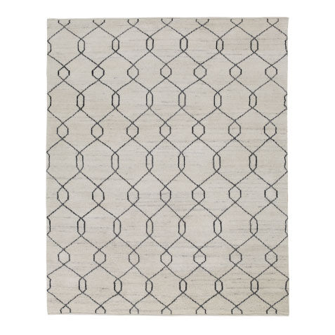 Tulu Trellis Rug, Natural/Black image