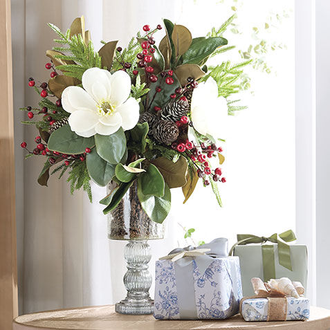 Magnolia Tall Winter Centerpiece Product Tile Hover Image 443766   GRN