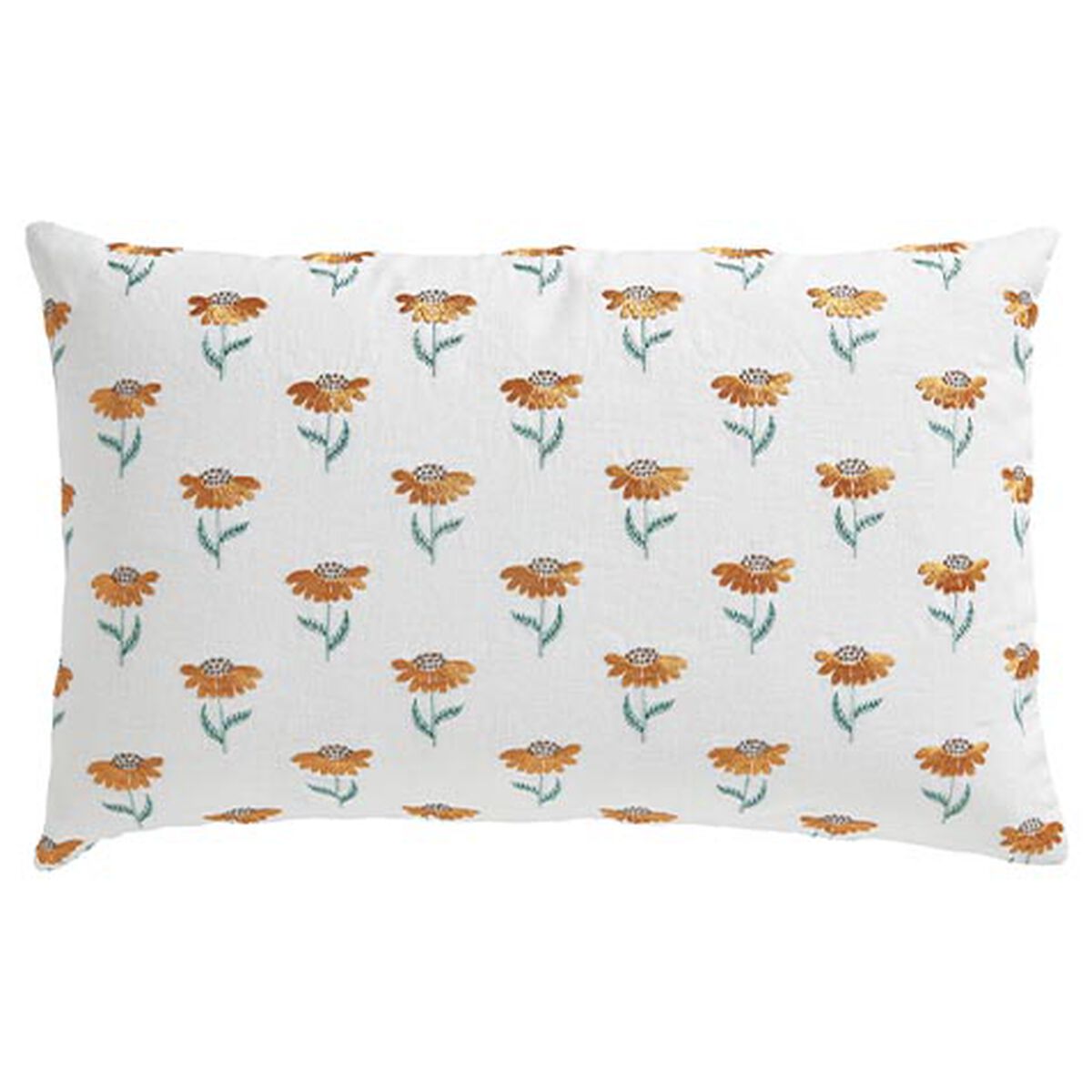 Embroidered Mini Sunflower Lumbar Pillow