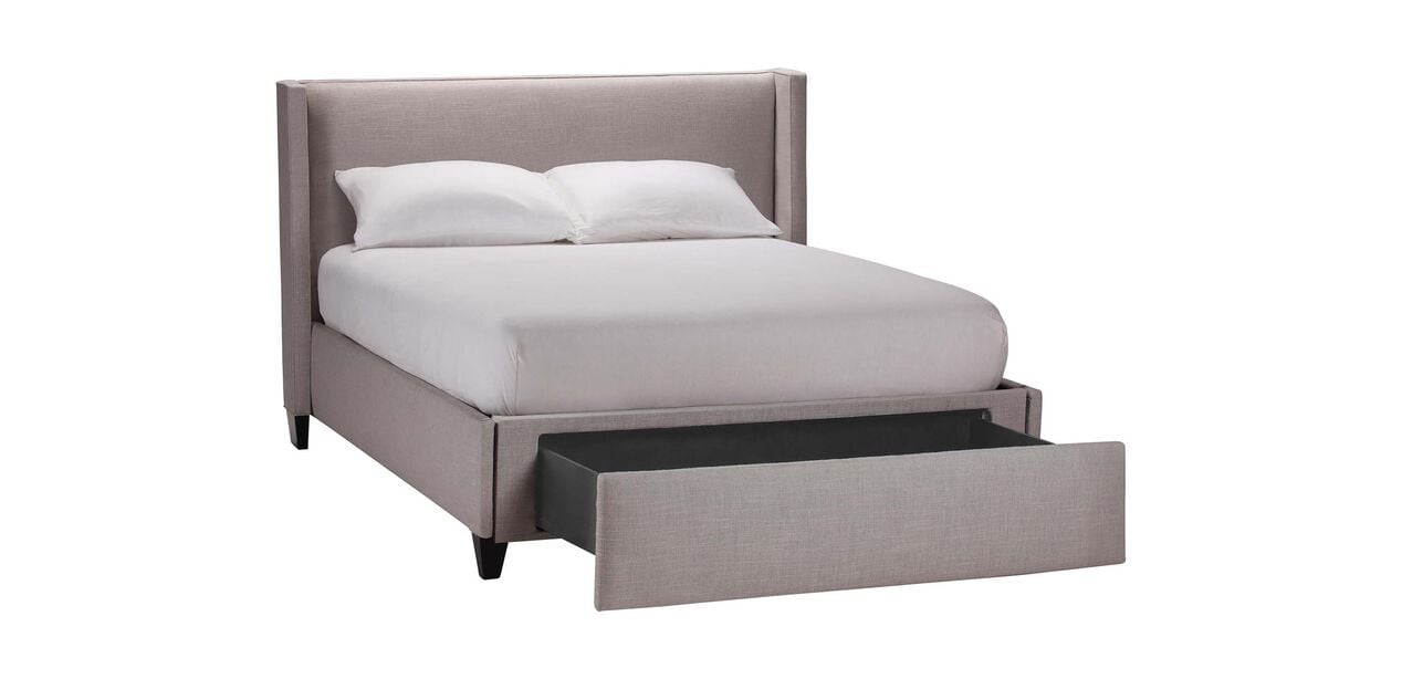 Colton Storage Bed With Low Headboard, Low Platform Bed Frame King With Headboard