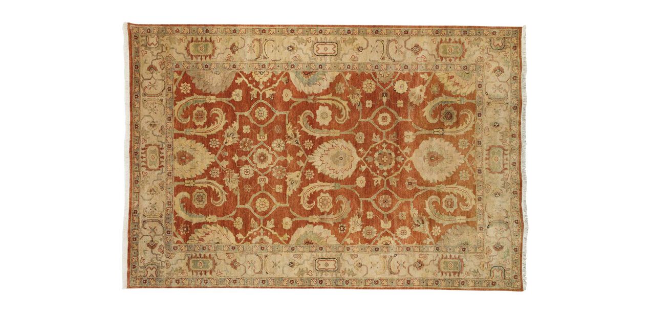Indo Herat Rug, Rust/Ivory Traditional Patterned Rugs Ethan Allen