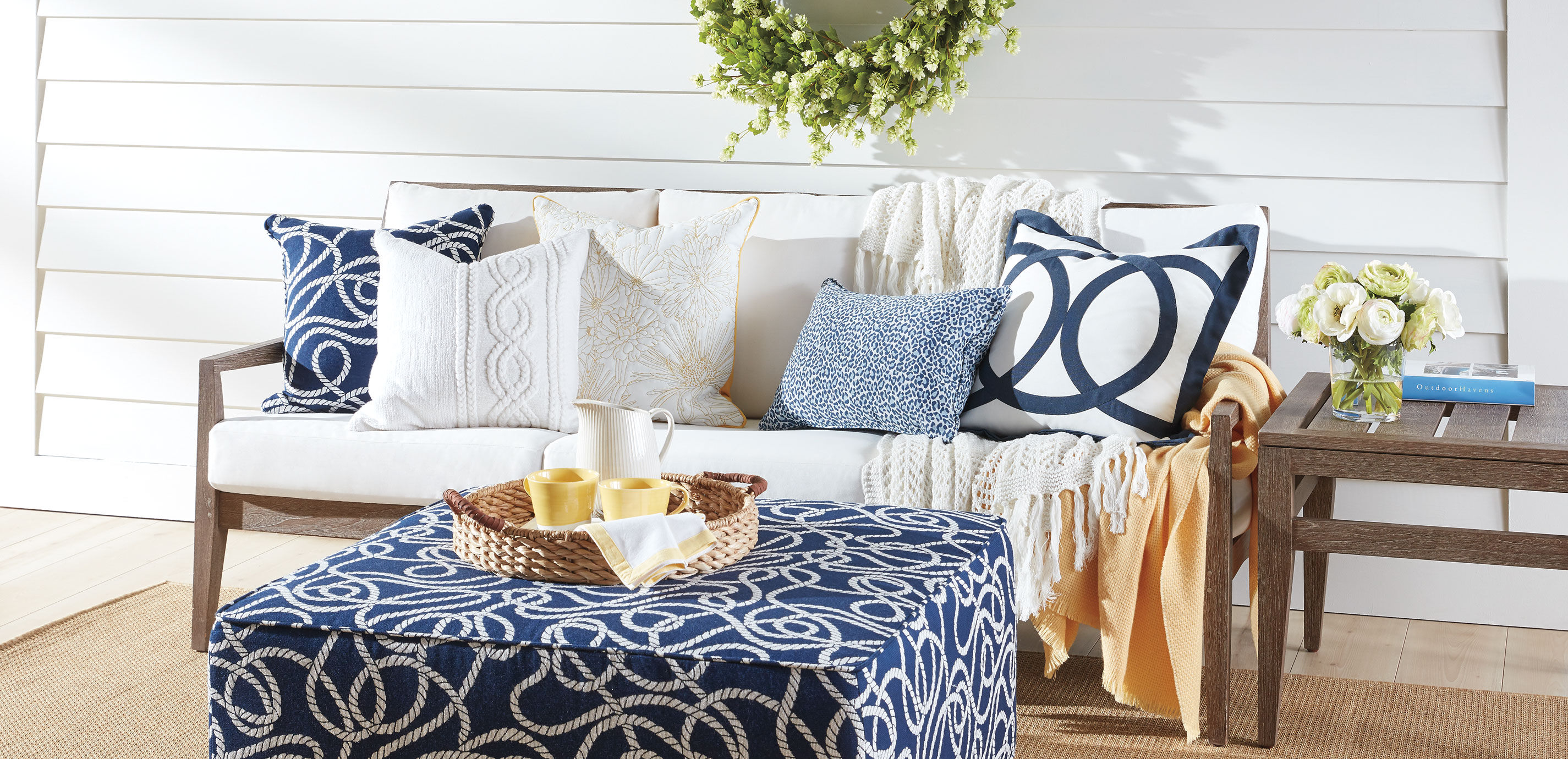 Embroidered Floral Outdoor Pillow_2