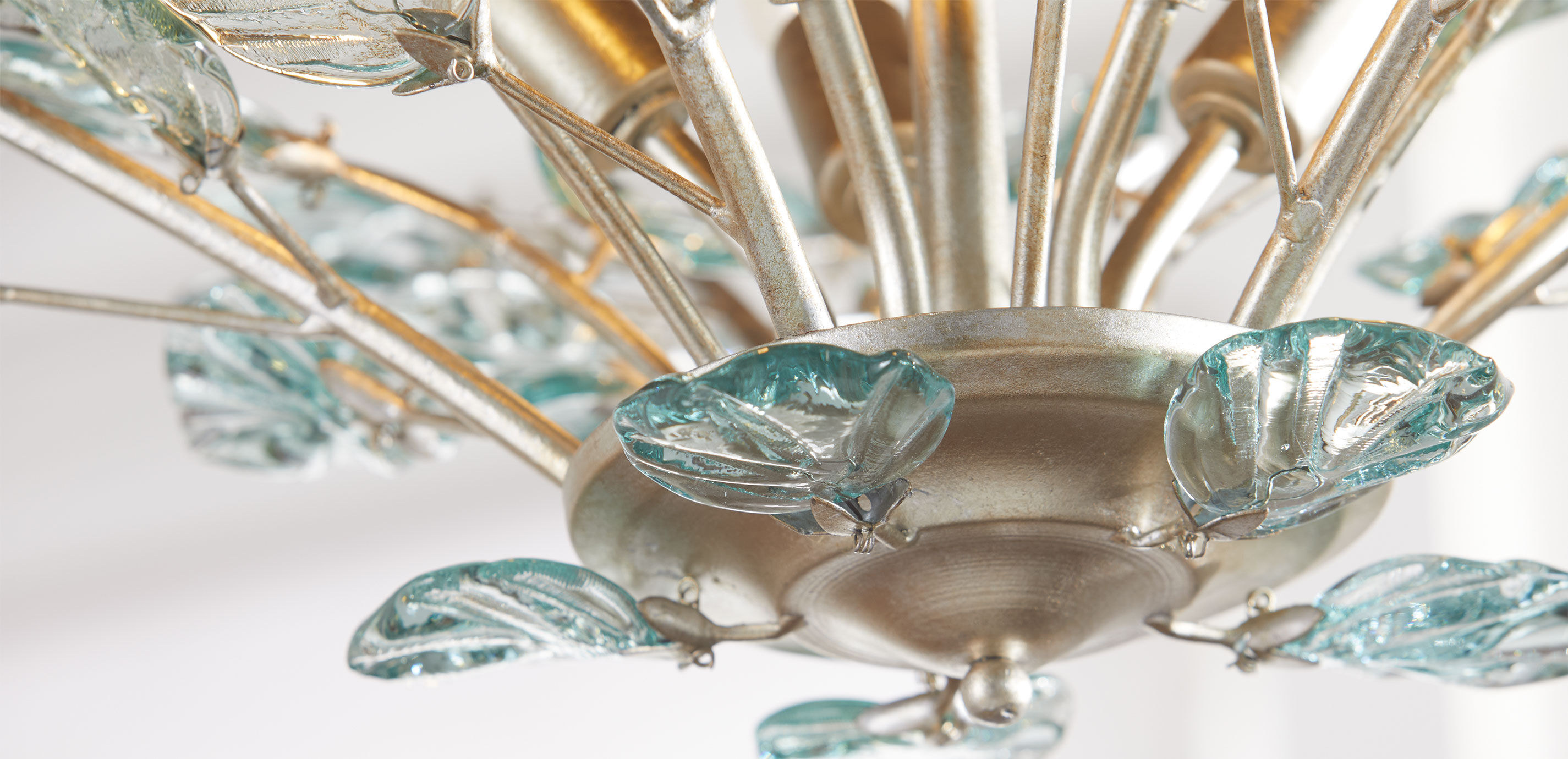 Evelyn Recycled Glass Leaf Chandelier_6