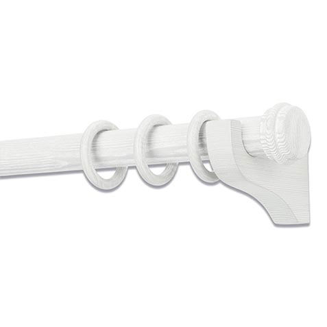 Distressed Wood Drapery Hardware Set with Disc End Cap Finial image