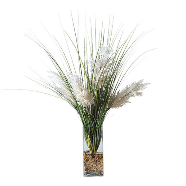 Pampas Grass in Glass Vase
