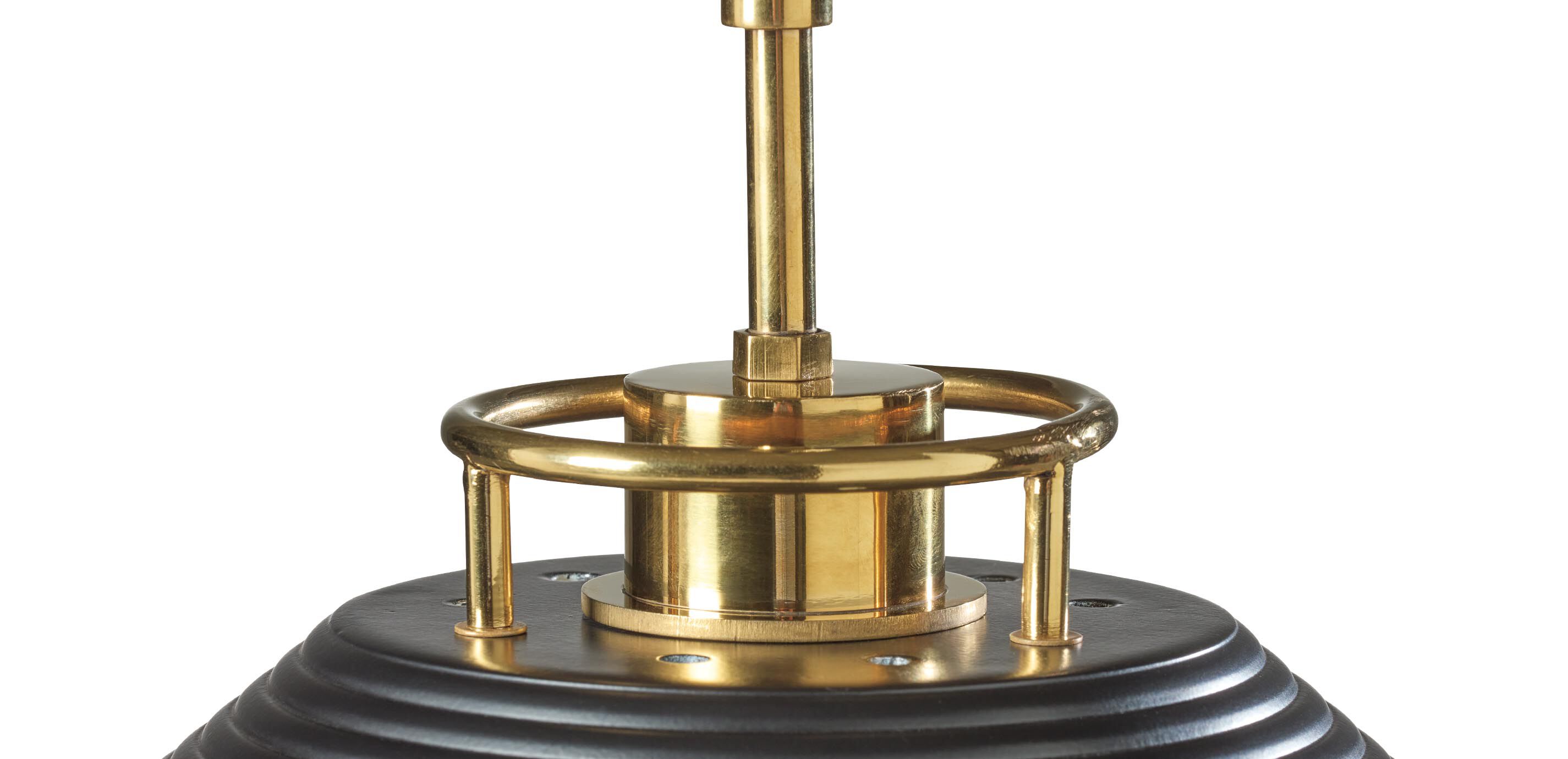 Dune Black-and-Brass Ribbed Pendant Light_2