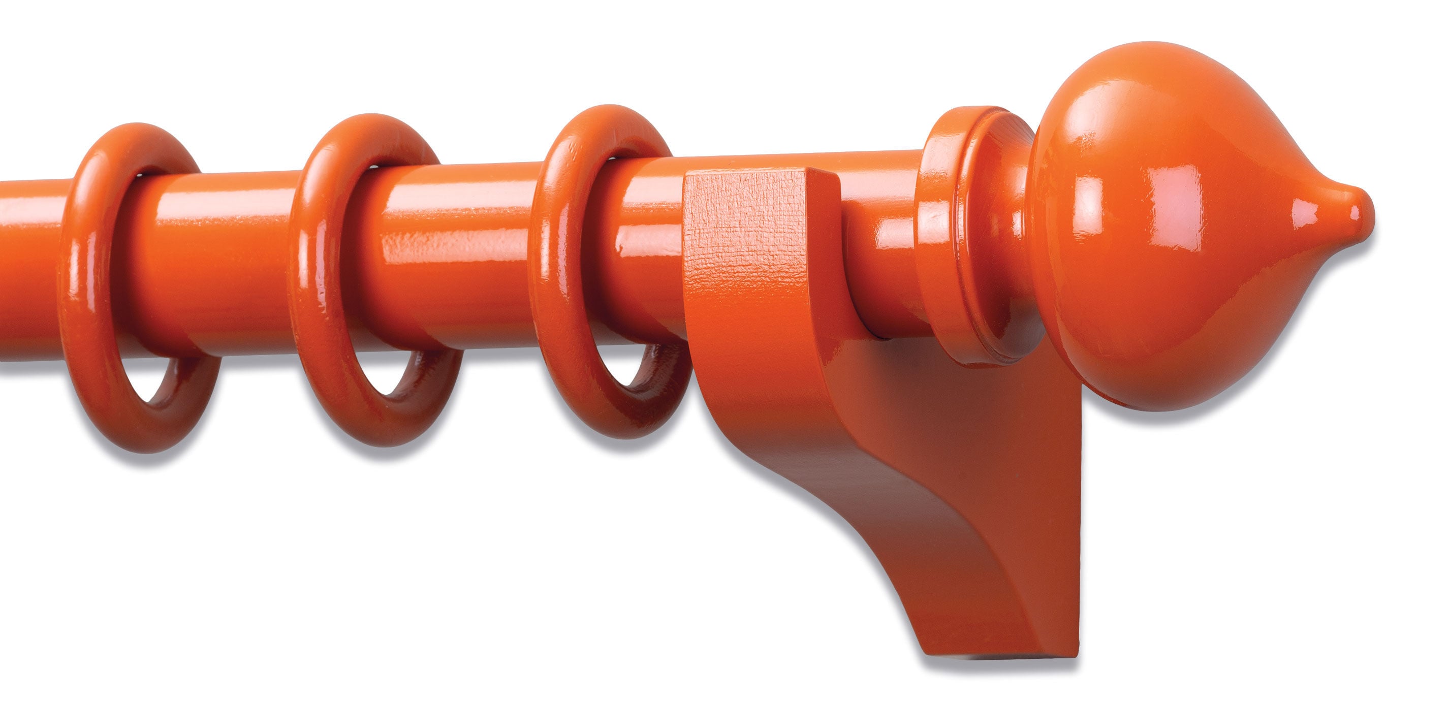 Painted Wood Drapery Hardware Set with Turnip Finial