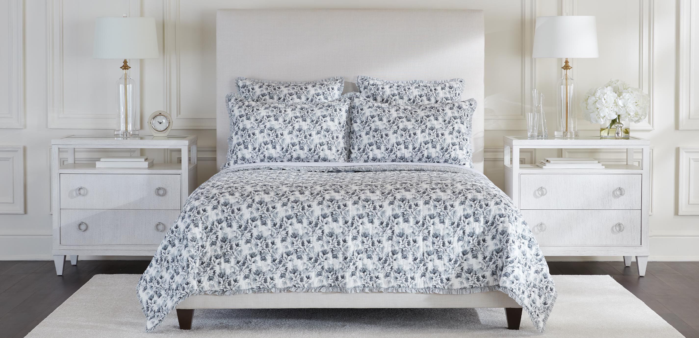 Watercolor Floral Reversible Quilt and Shams Set