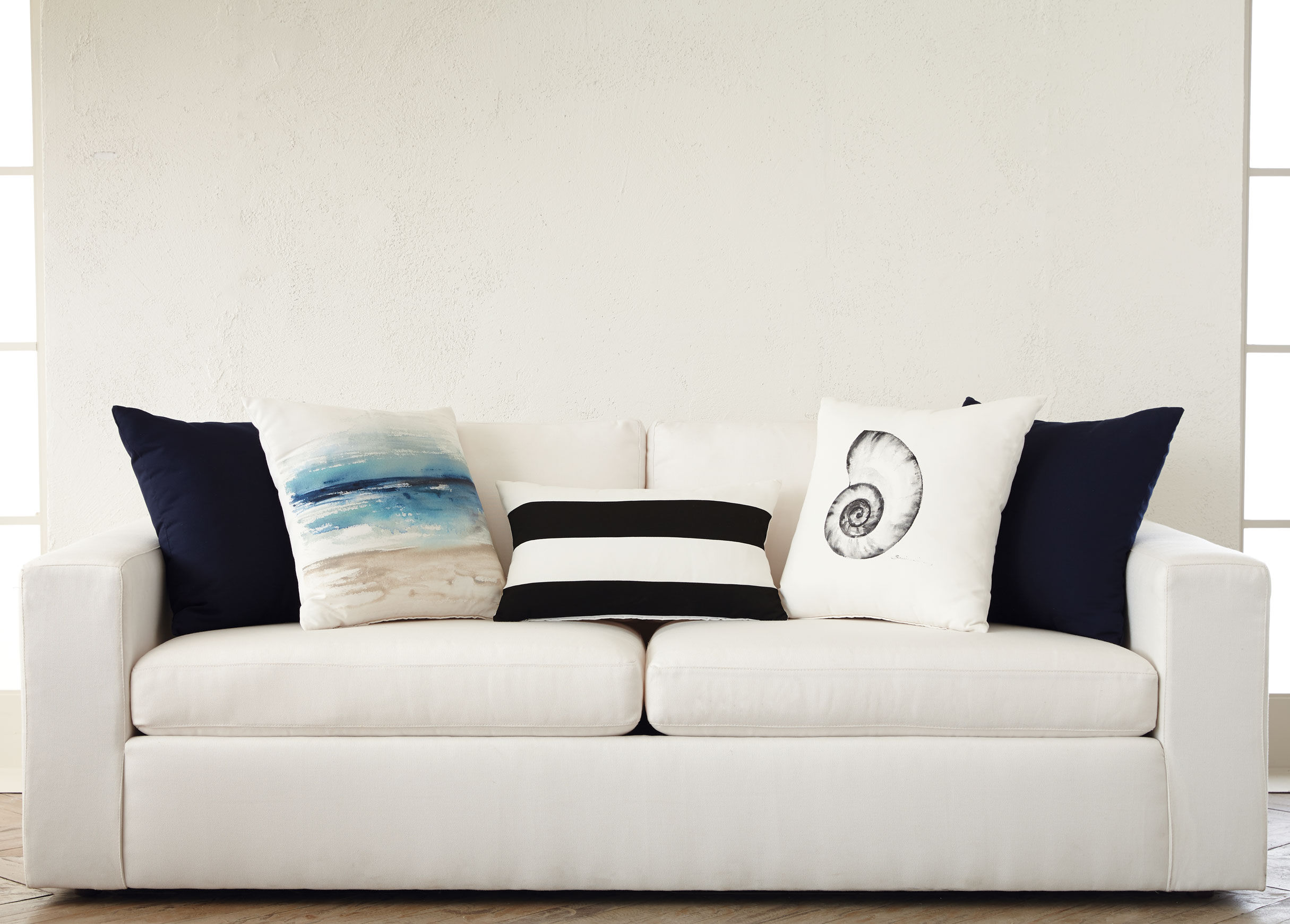 Black and White Striped Outdoor Lumbar Pillow Ethan Allen