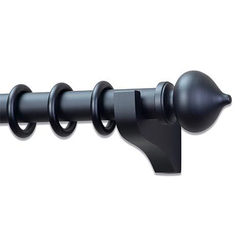 Painted Wood Drapery Hardware Set with Turnip Finial image