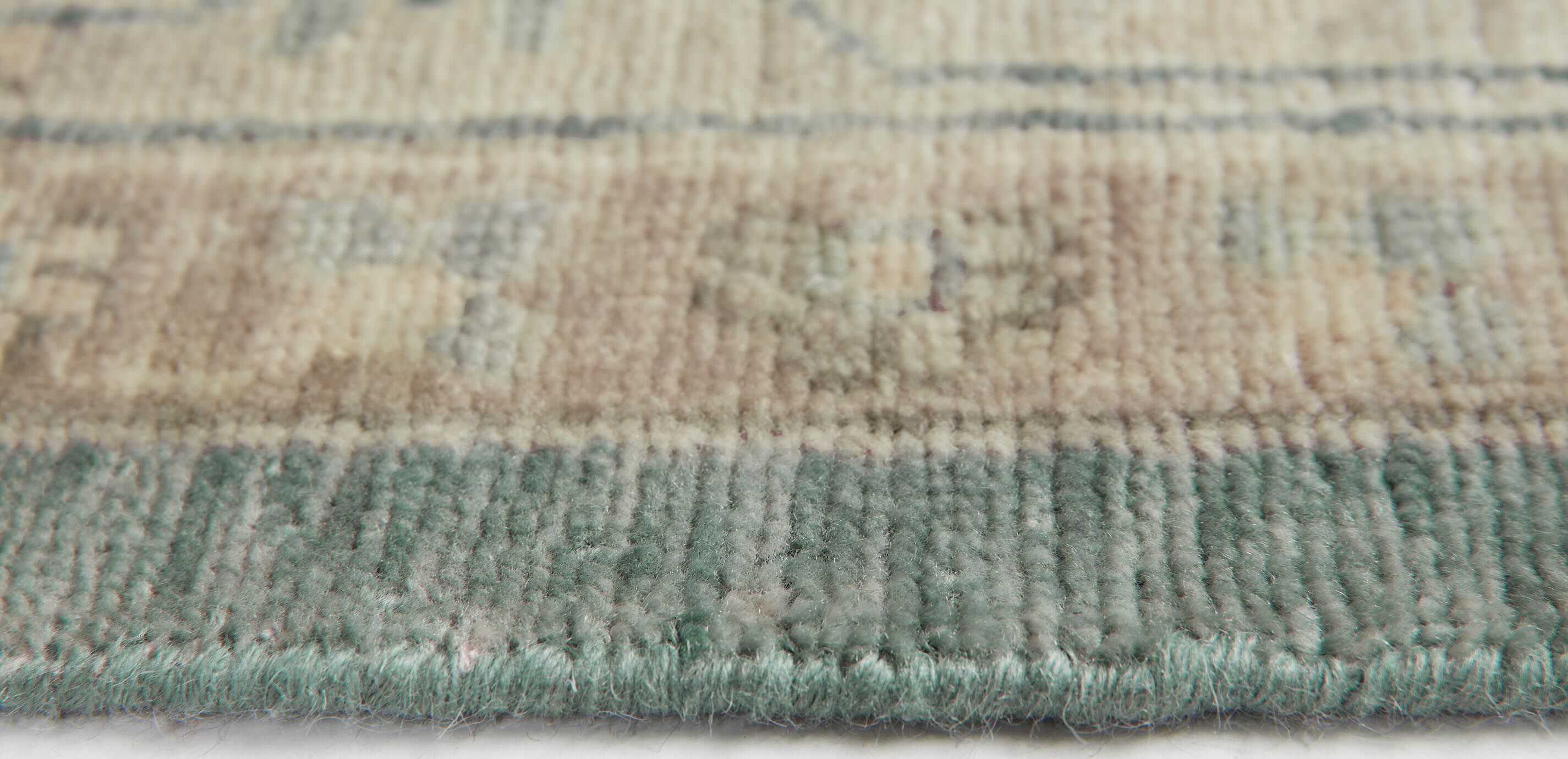 Mughal Mahal Sea Blue Floral Rug_4