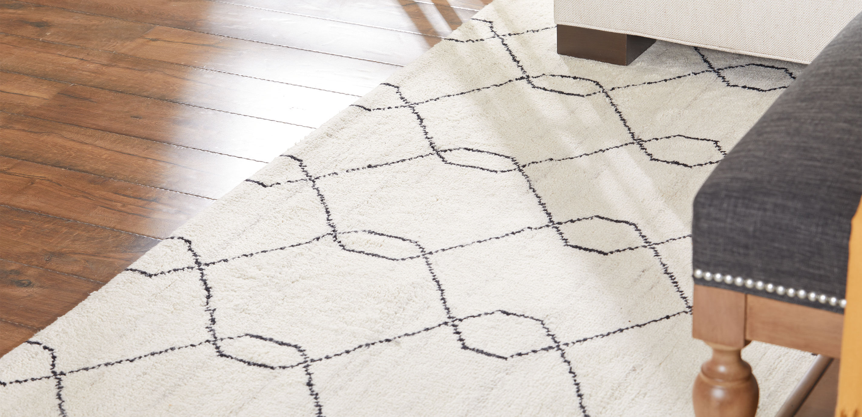 Tulu Trellis Rug, Natural/Black_6