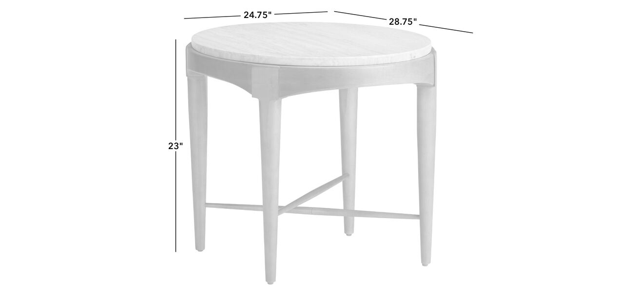 Draper Oval End Table—Travertine Stone Top | Ethan Allen