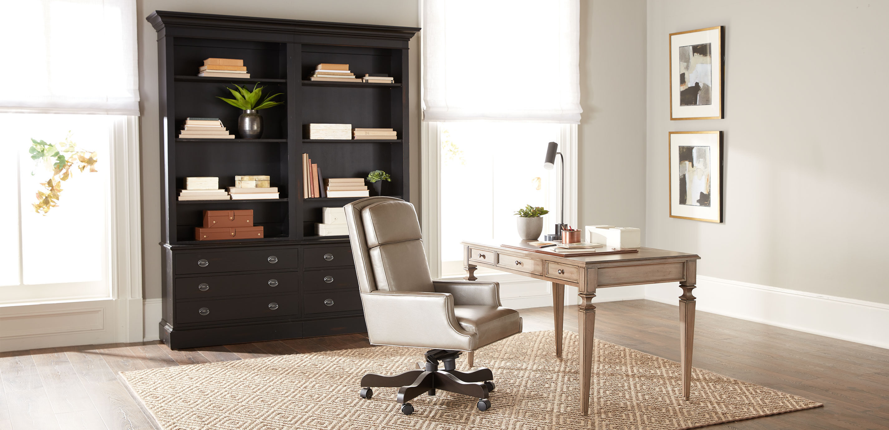 Custom Square-Corner Wooden Home Office Desk | Ethan Allen Custom Square-Corner Wooden Home Office Desk | Ethan Allen