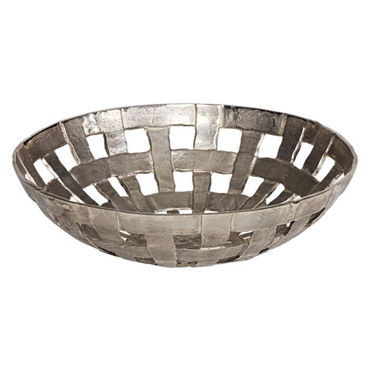 Scarlet Metal Basketweave Bowl