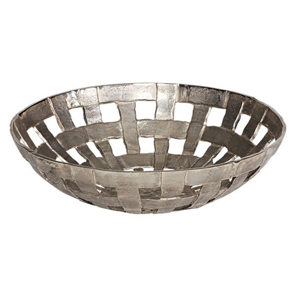 Scarlet Metal Basketweave Bowl