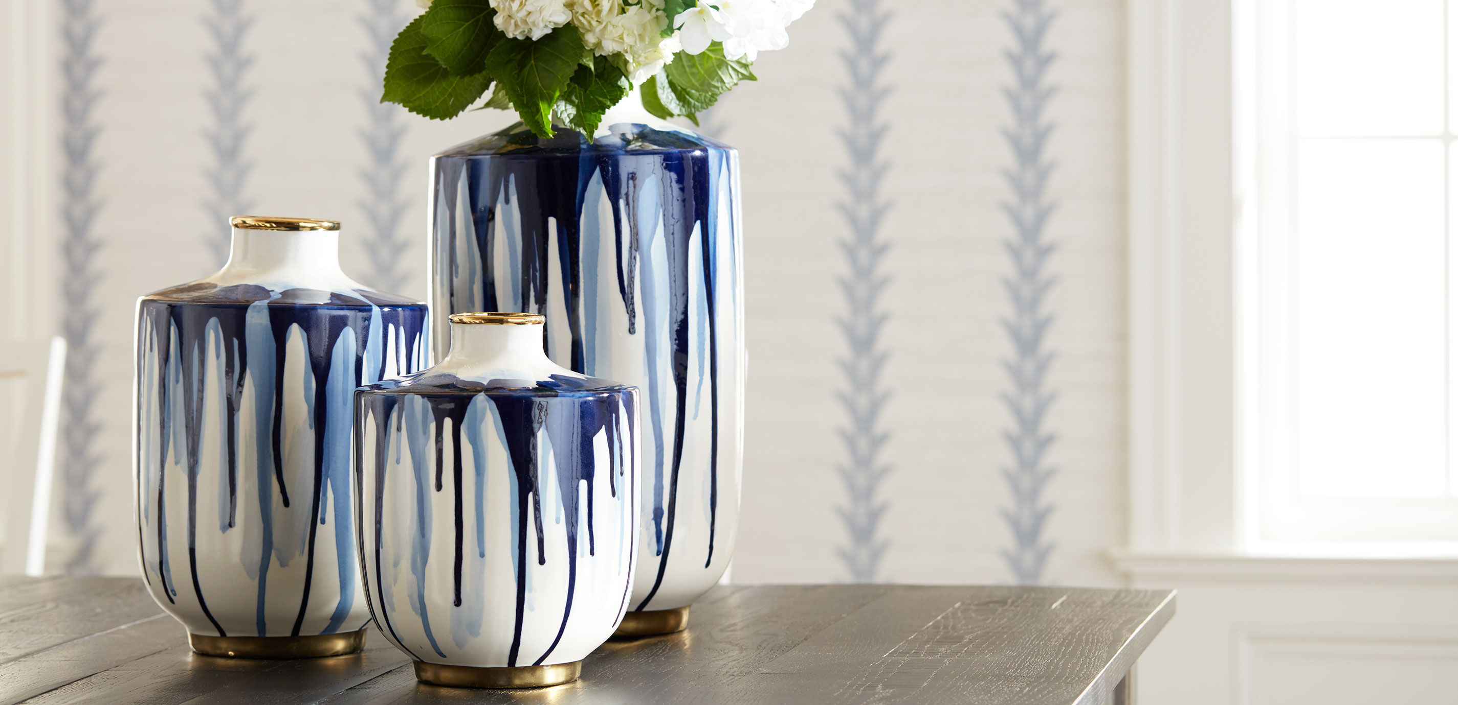 Danya Blue Ceramic Drip Vase_5