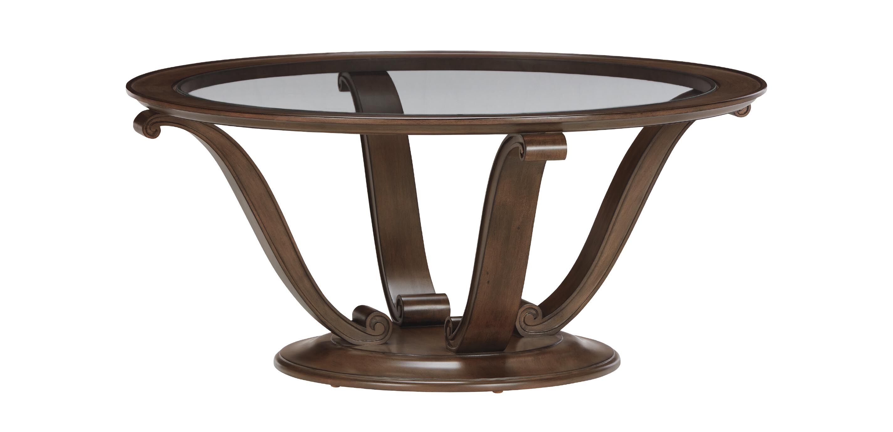 Camille Round Glass-Top Scroll-Base Coffee Table_2