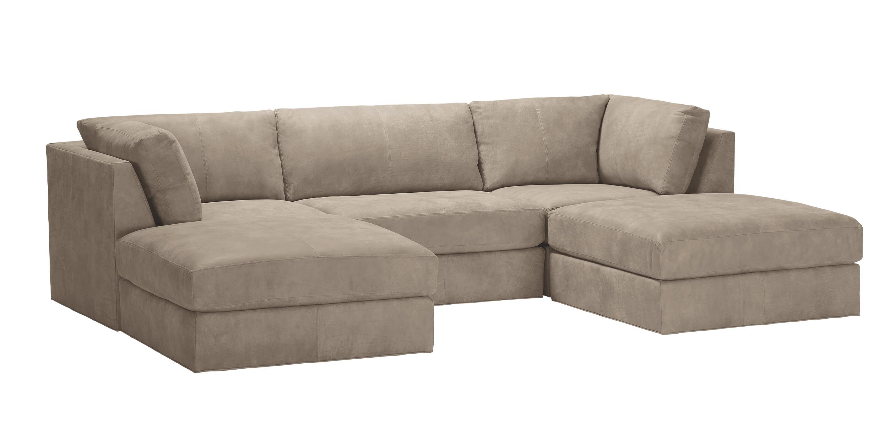 Ethan allen store leather sectionals