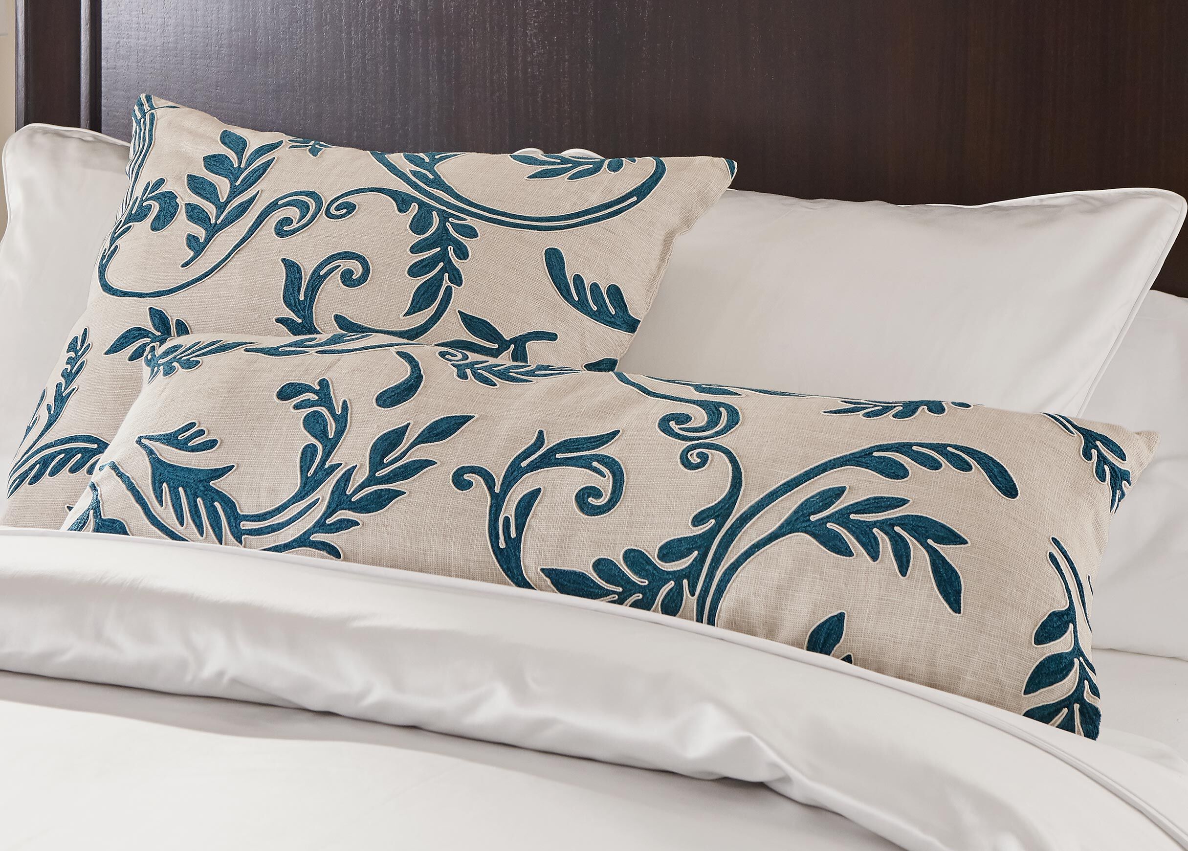 Embroidered lumbar pillows cheap