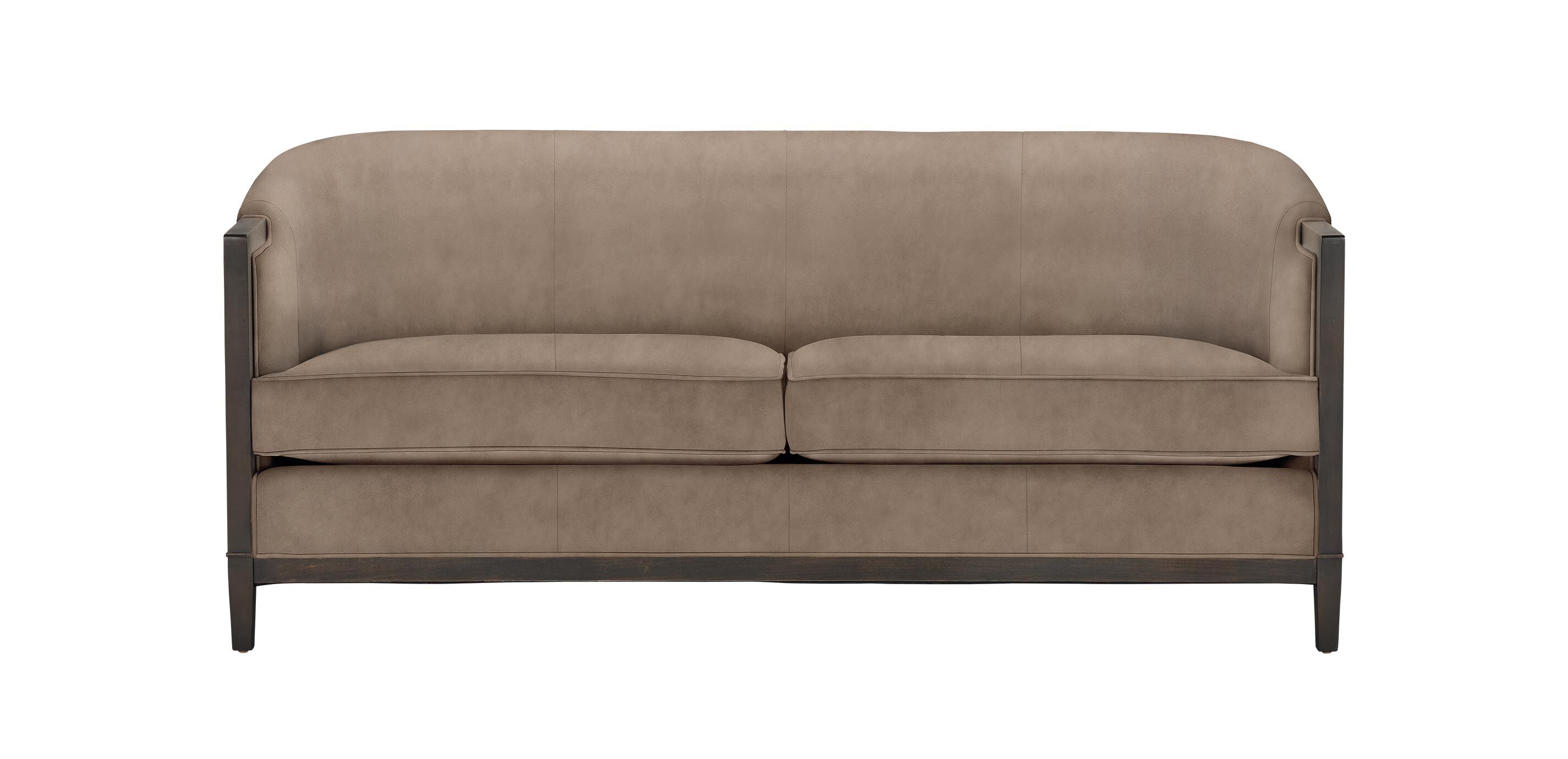 Mont Rose Exposed Wood Leather Sofa