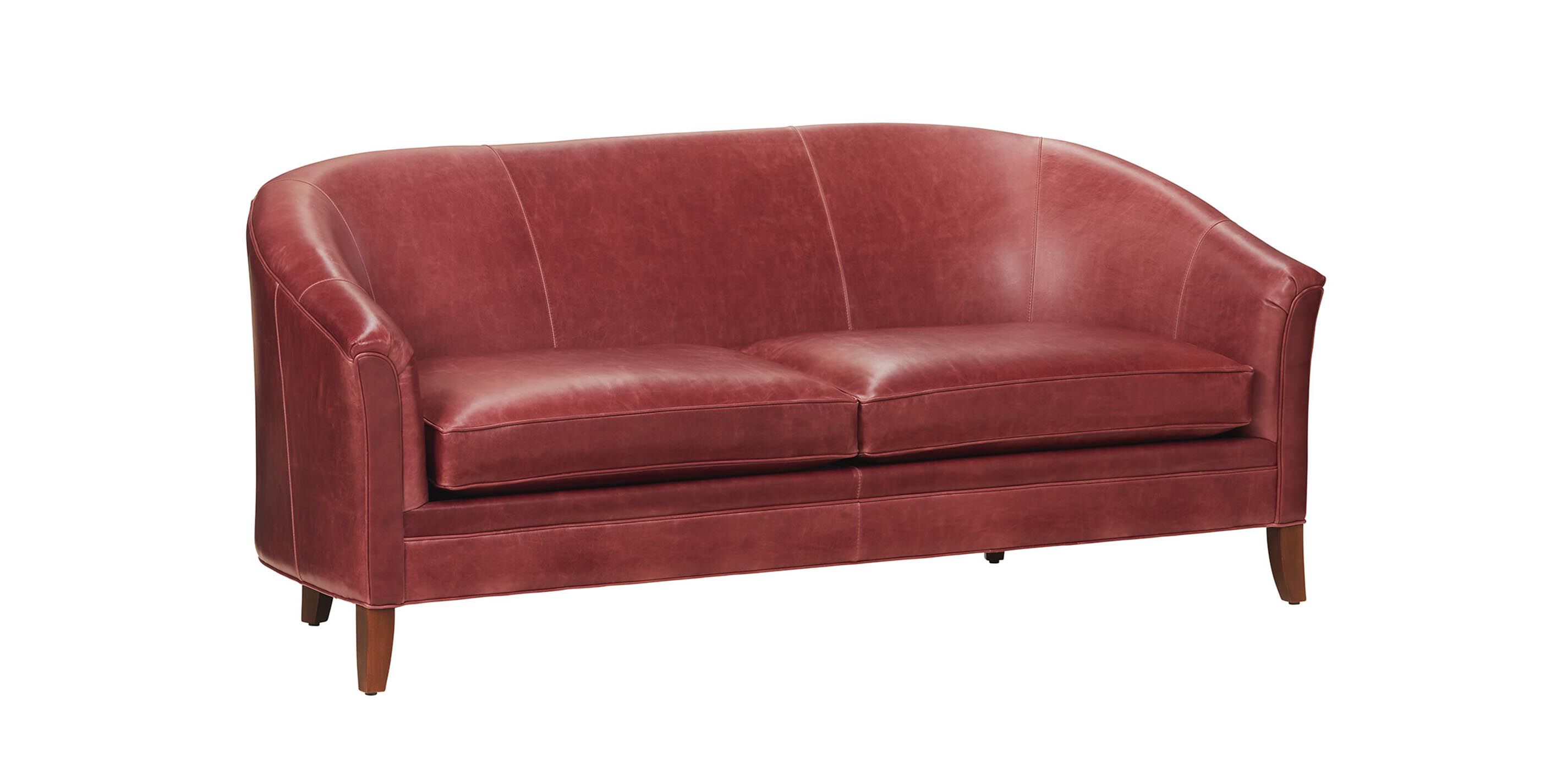 Nathalie Leather BarrelBack Sofa Leather Sofa Ethan Allen