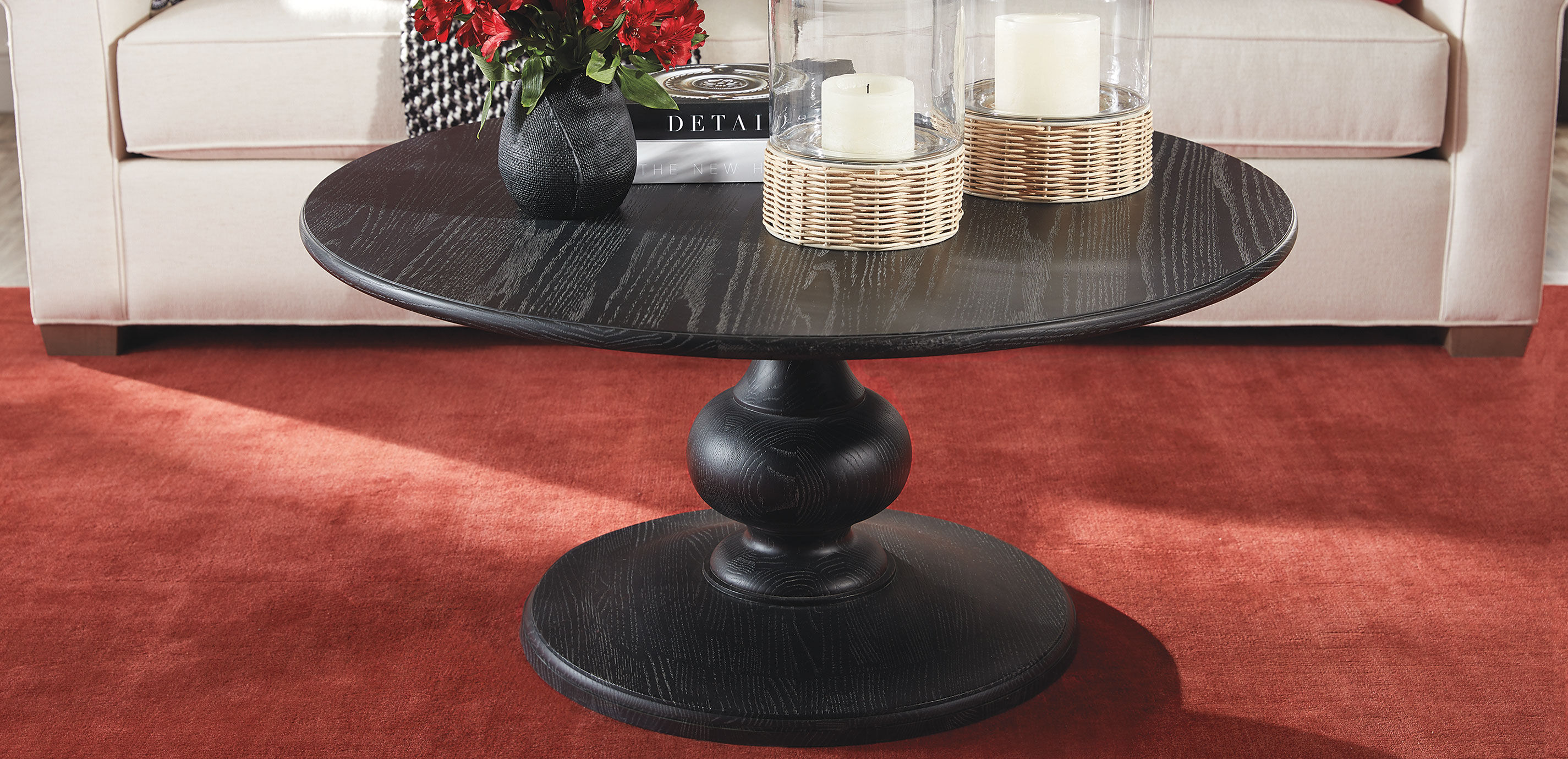 Ethan allen round coffee table sale