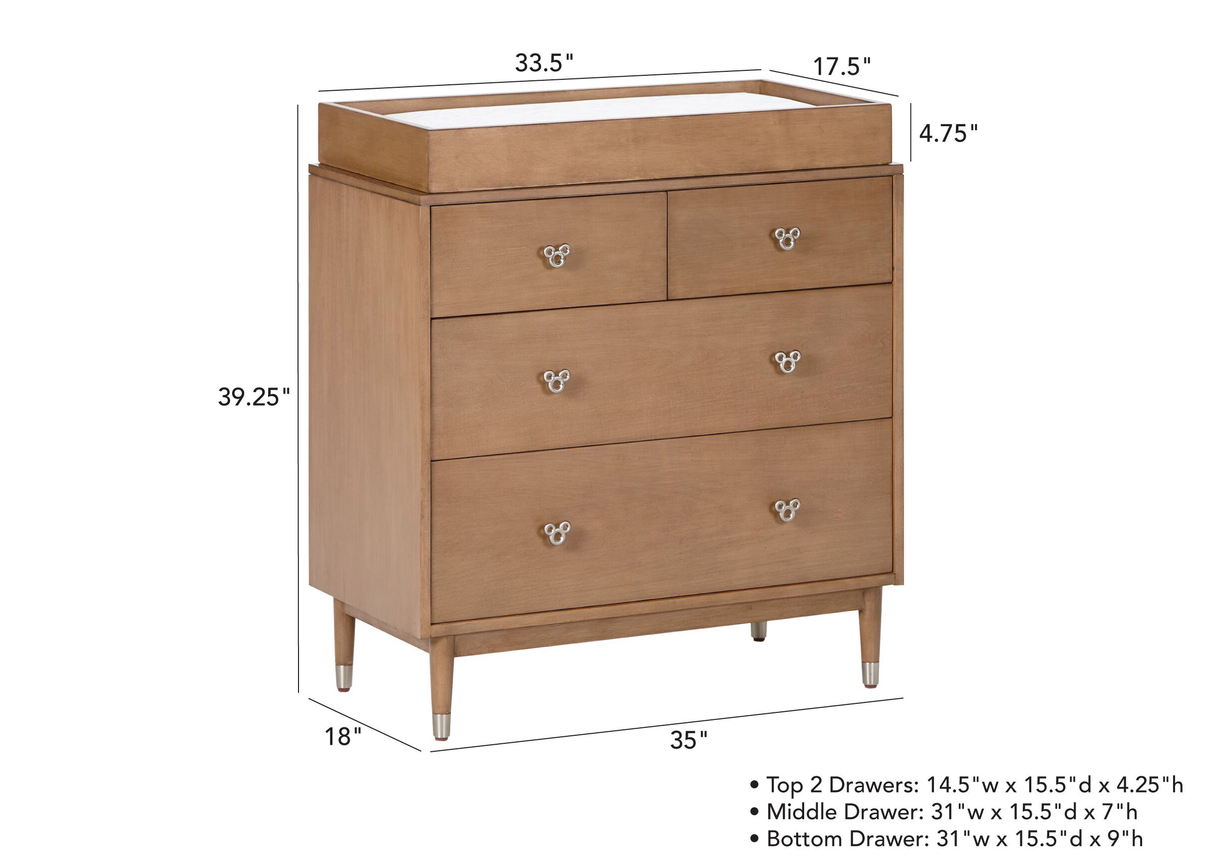 small changing table dresser