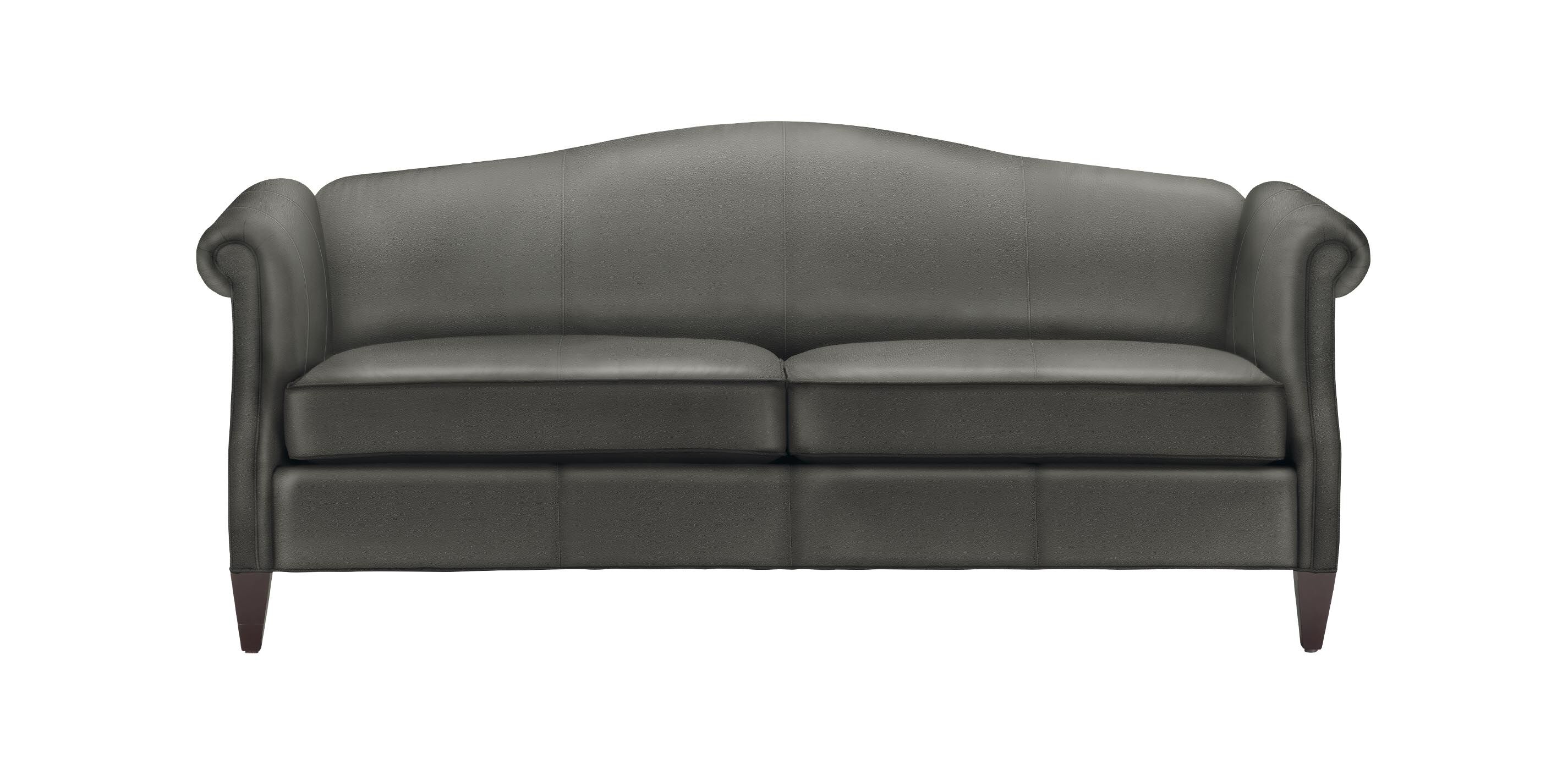Hutton Leather Camelback Sofa