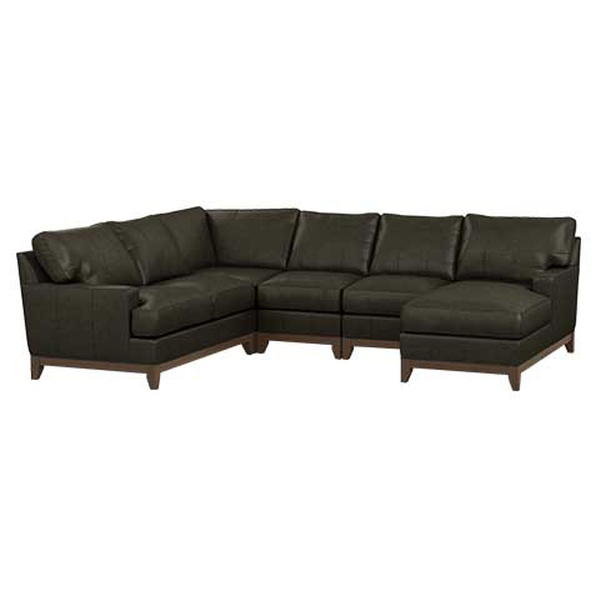 Arcata Five-Piece Leather Sectional with Chaise