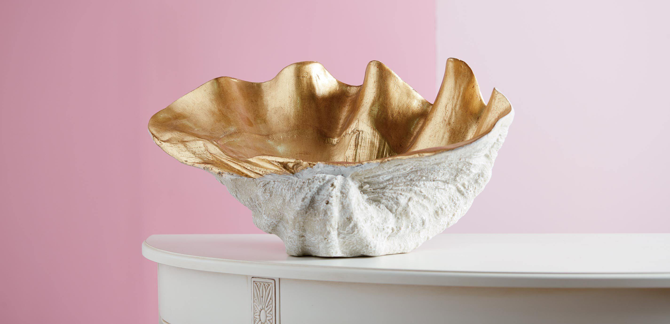Large Gold Leafed Clam Shell_1